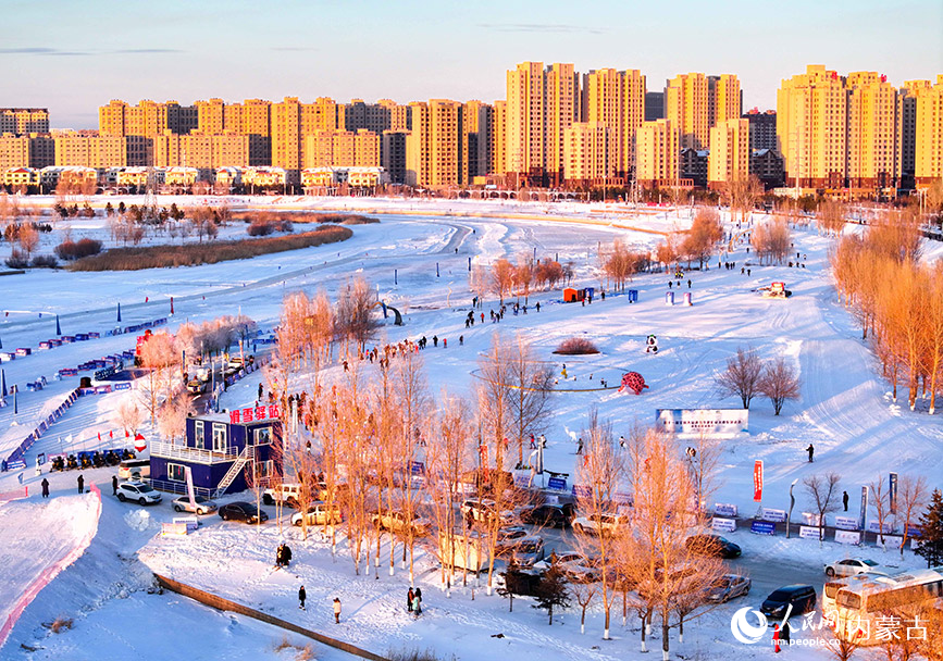 2024年12月20日拍攝的呼倫貝爾市城市越野滑雪公園景色（無人機照片）。王正攝
